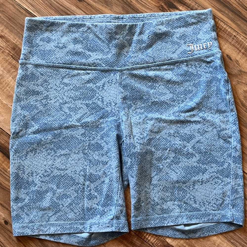 Juicy Couture Sport Blue Snake-Print Women's Active Shorts